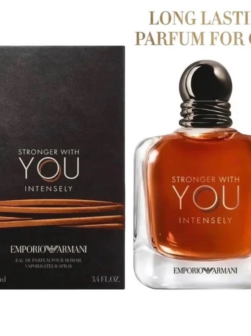 Emporio Armani Stronger With You Intensely - Amber Brown & Black Bottle